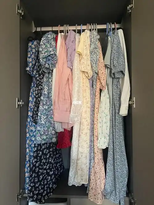 哇哦打开衣柜满满的全是碎花裙子