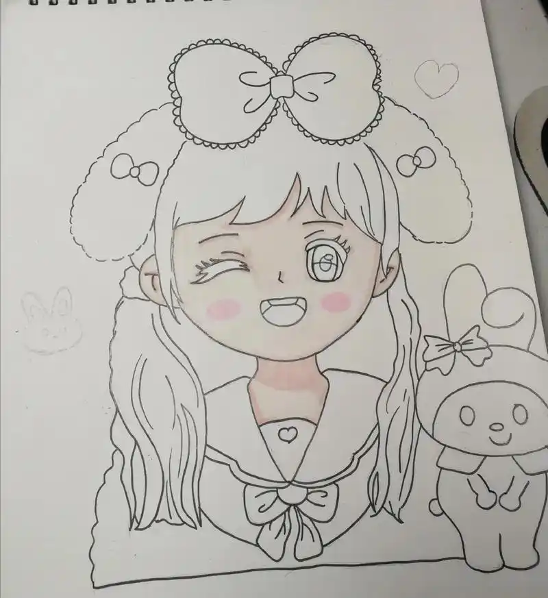 三丽鸥小女孩  美乐蒂##手绘 #画画 #可爱卡通 #临摹  - 抖音