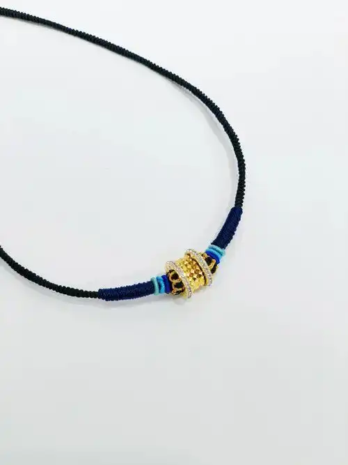 莫兰迪色系设计款钻石转运珠项圈项链