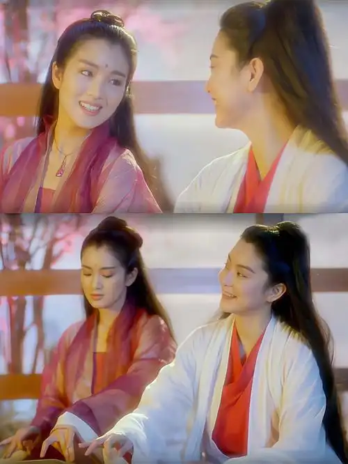 的相视一眼中几十年来的恩恩怨怨烟消云散了#新天龙八部之天山童姥