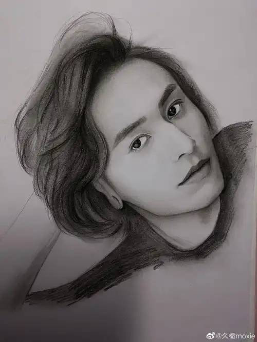 张哲瀚[超话]#素描手绘过程图#张哲瀚#@张哲瀚疯子