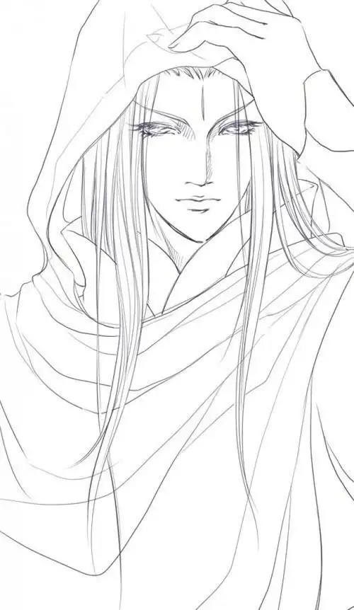 160张古风手绘线稿图片古风动漫插画线稿图片素材古风白描图13