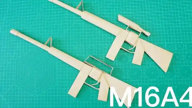 折纸教程教你用纸做一把m16a4突击步枪太像了