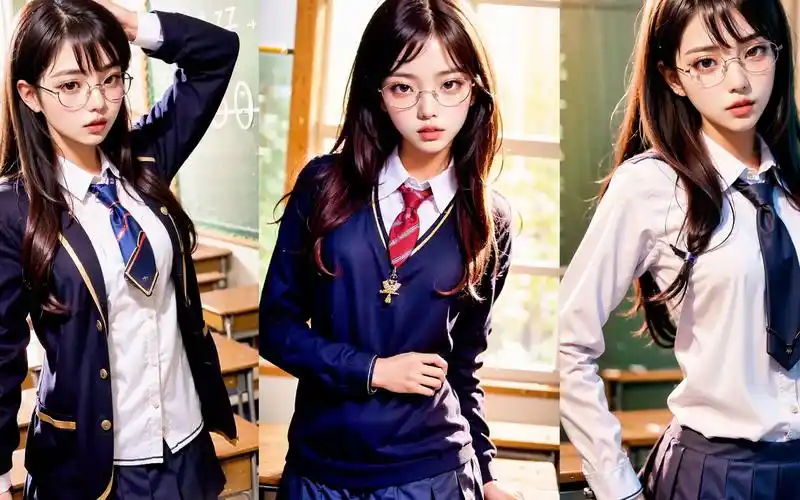 教室里的眼镜女生 ai美女绘图 竖屏壁纸