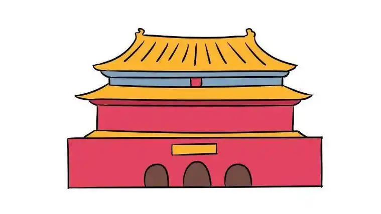 故宫儿童简笔画涂色 简笔画图片大全-普车都