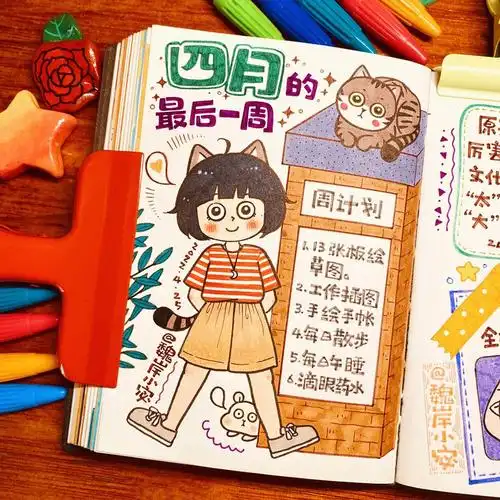 画手帐a6的小本子马克笔上色0278