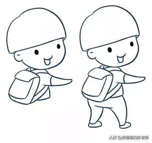 背影简笔画步骤图小学生书包简笔画第5页背书包的小孩怎么画儿童背