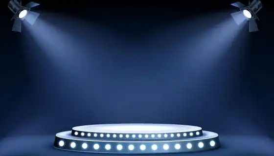 聚光灯照亮的圆形舞台矢量素材(eps)