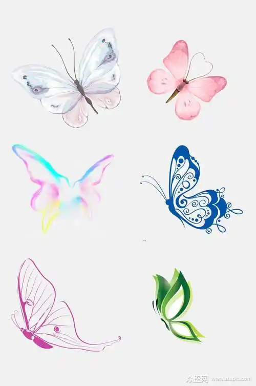 炫彩蝴蝶免抠素材