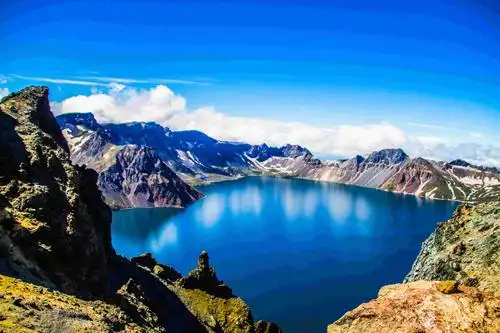 长白山顶观天池