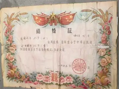 全家福背后的故事60年前的结婚证你见过吗