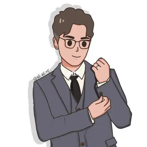 豆豆眼头像插画05西服男士
