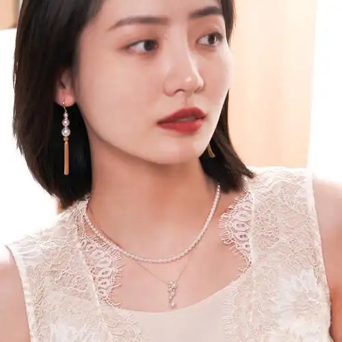 日本akoya天然海水珍珠项链baby锁骨颈链女小米颈饰