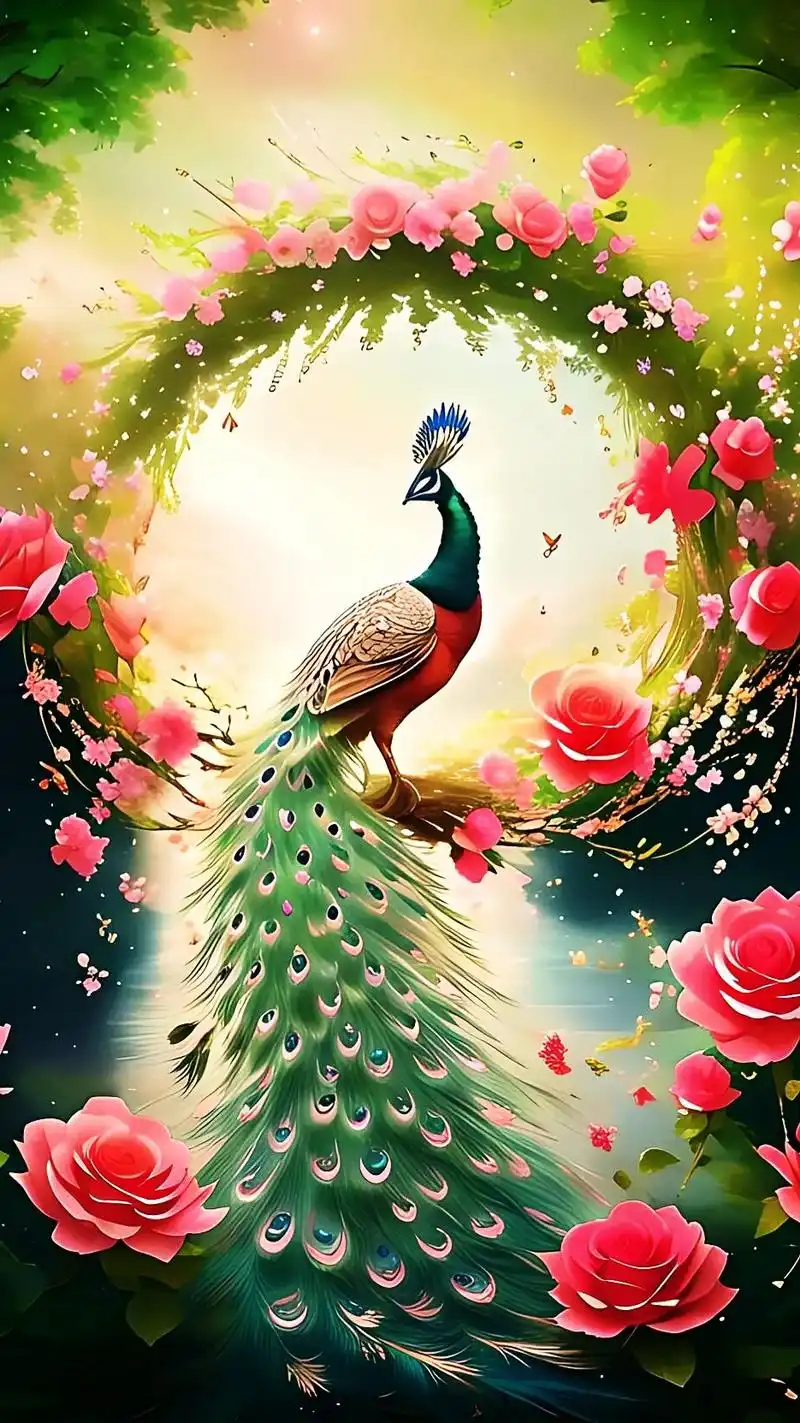 娇美孔雀,高贵而典雅,寓意美丽,大富大贵吉祥如意神 - 抖音