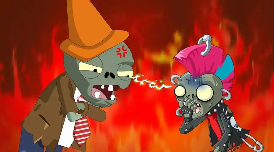 路障僵尸的老婆要过生日不知道送什么礼物好,朋克僵尸出了个主意