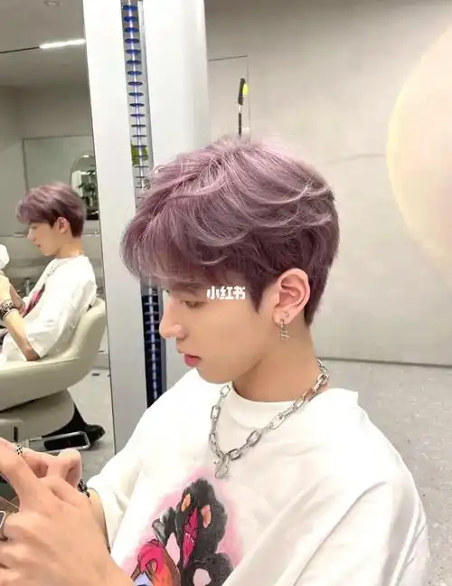 男生超帅的紫灰色