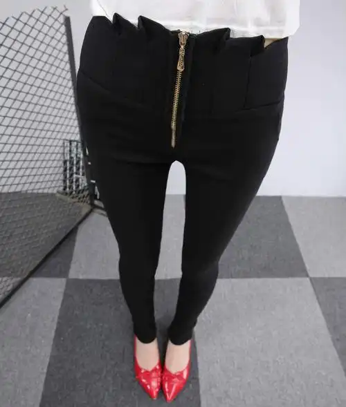 女外穿超长女款韩版小脚黑裤打底裤高腰女裤加大码春秋款加长薄款