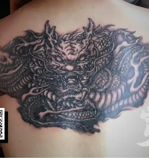 半背盘龙94_纹身图案手稿图片_宁少的纹身作品集
