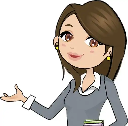 卡通灰色衣服女老师免抠png透明素材