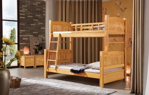 粤祥文瑞现代中式橡木原木色实木床