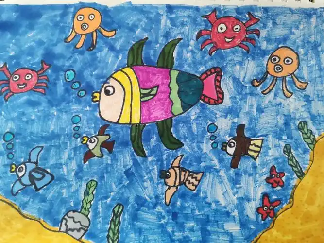 《海底世界真奇妙》优秀作品展示(一年级)