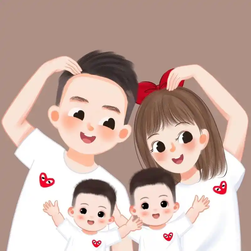 全家福卡通头像  - 肖暖(战唯) - 抖音