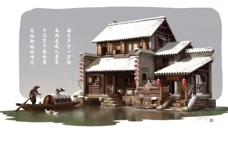 【3dmax教程】零基础场景建模案例讲解,古风场景建筑