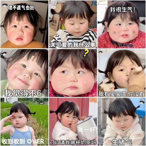 120张网红摇一摇表情包贴纸可爱萌娃装饰贴纸ins手账素材贴画