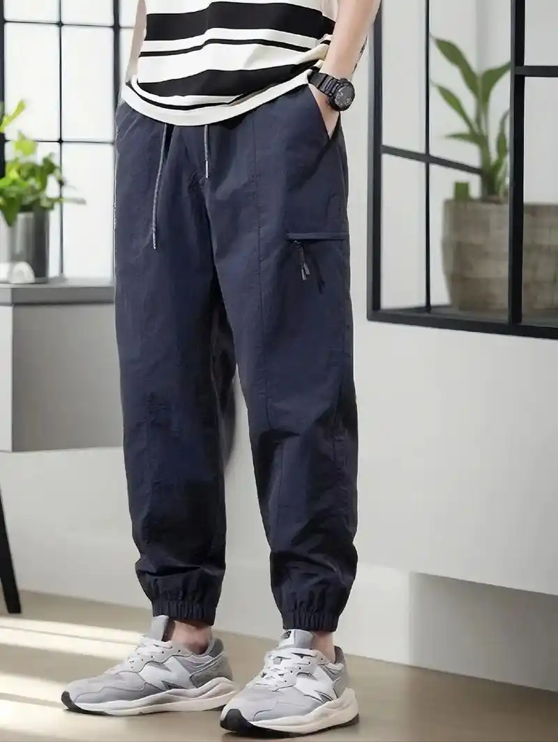 真维斯工装休闲裤男士夏季薄款新款冰丝九分