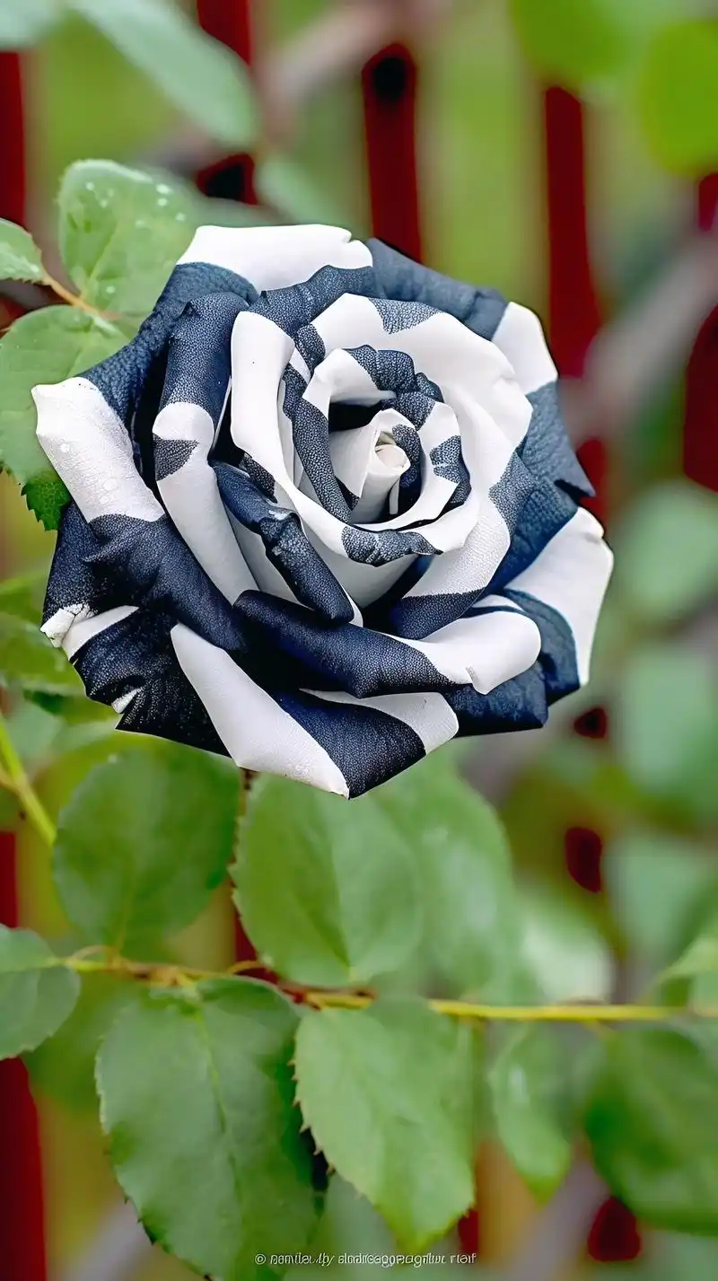 一半黑,一半白的黑白双生玫瑰,好别致,总有一朵花为你而绽放, - 抖音
