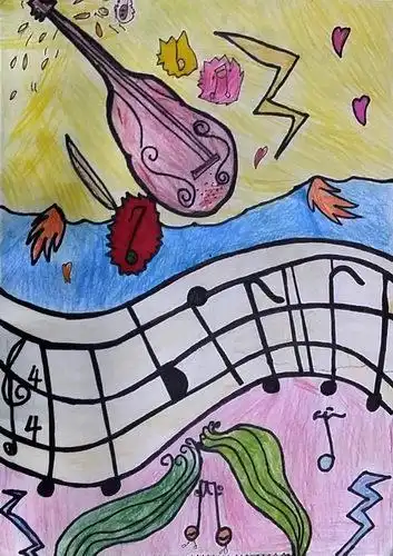少儿书画作品-快乐的音乐/儿童书画作品快乐的音乐欣赏_中国少儿美术