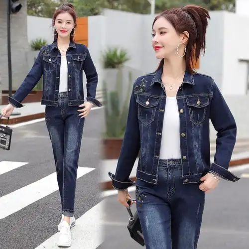 女士牛仔套装两件套