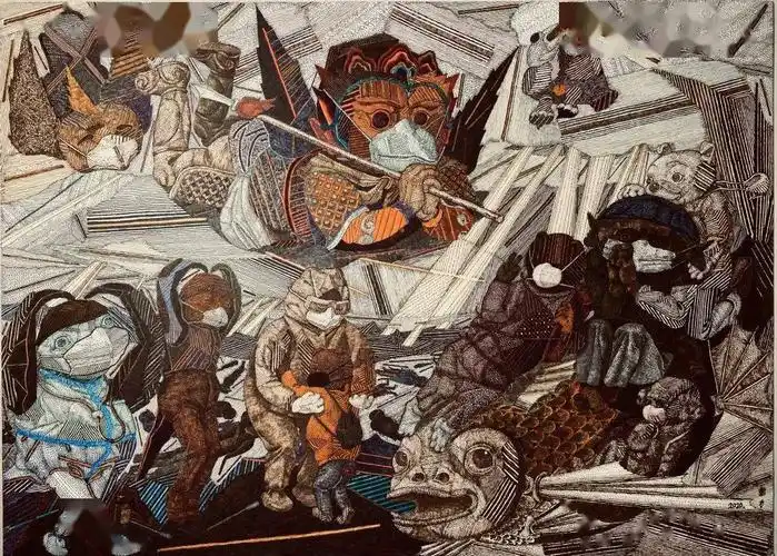 曹力全球抗疫图警世之战创作谈