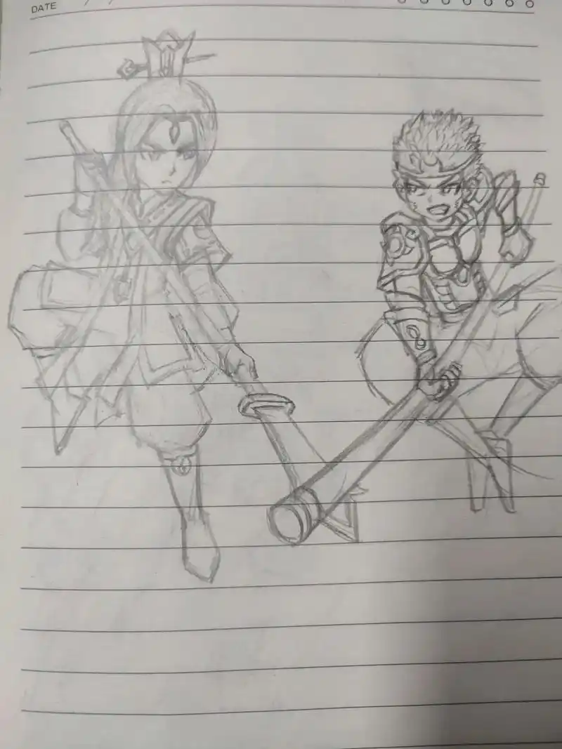 大闹天宫.#手绘 #日常瞎画 #黑白线描画 #动漫手绘 #绘 - 抖音