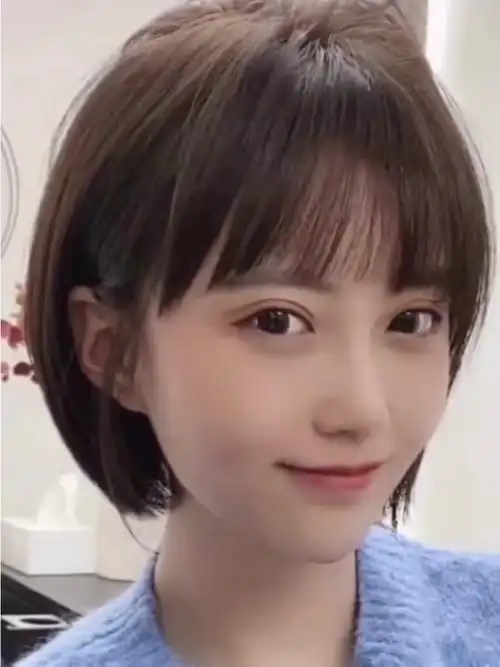 小女孩短发头型图片
