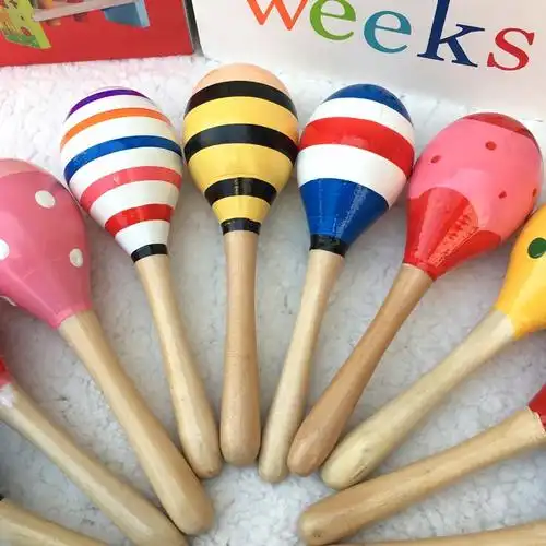 013岁婴儿沙锤响棒儿童益智打击乐器沙球木质摇铃沙锤