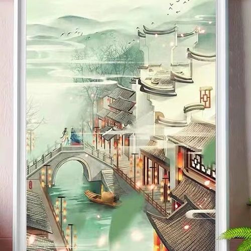 纯手工十字绣成品烟雨江南2023最新款高端客厅卧室装饰挂画古风
