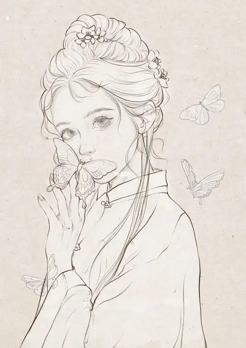 古风线稿练习打卡1