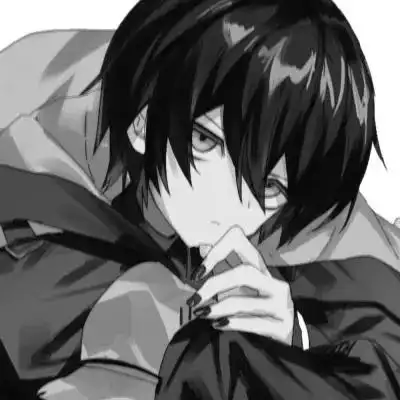 优质动漫男头像黑白高清图片