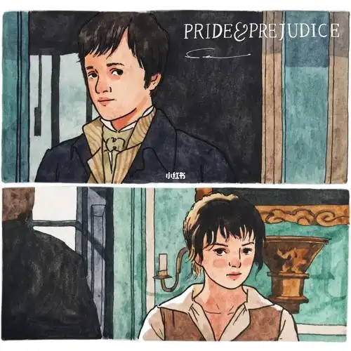手绘电影水彩插画|傲慢与偏见_电影_插画_水彩画_绘画_手绘_中央美术