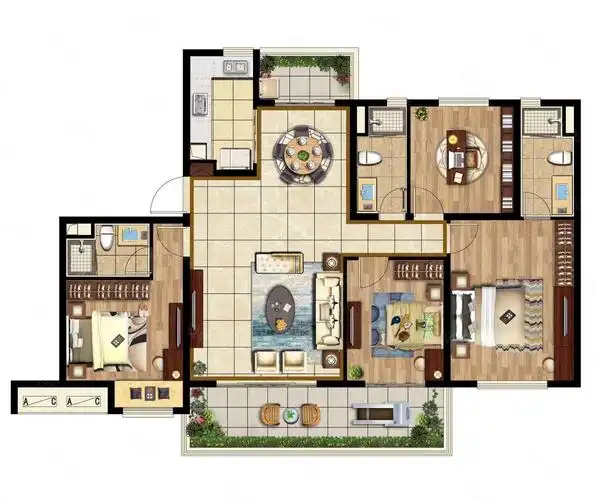 银城万科苏河湾4室2厅2卫162㎡南450万