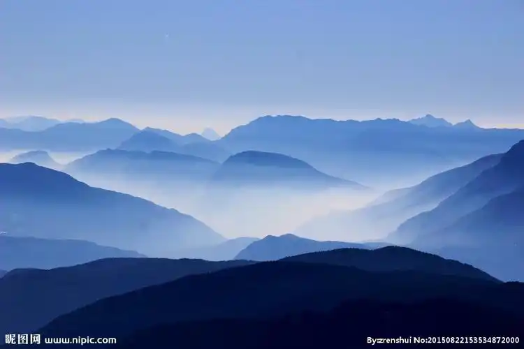中国风蓝色山峰摄影图__山水风景_自然景观_摄影图库_昵图网nipic.com
