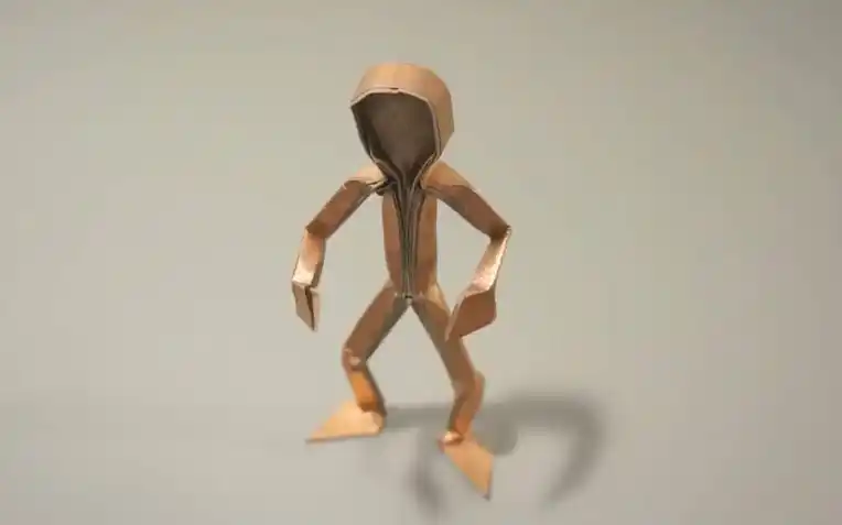 【折纸搬运】简约小人-origami figura humana (claudio acu09a j)