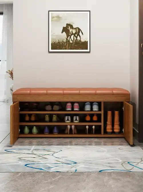 鞋柜实木换鞋家用门口可坐穿鞋进门凳翻斗坐凳换鞋凳