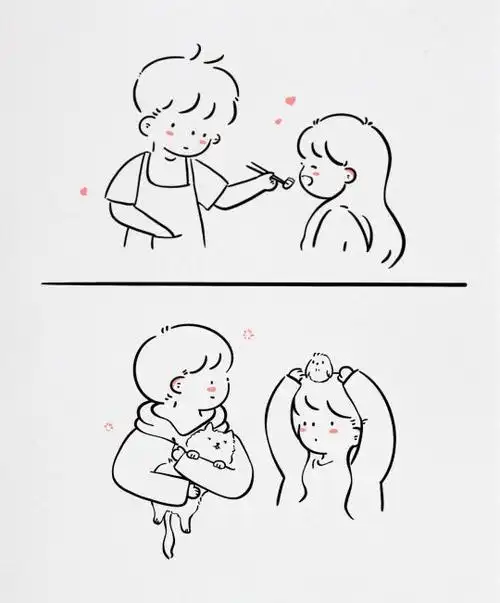 diy刺绣简笔画情侣小红书