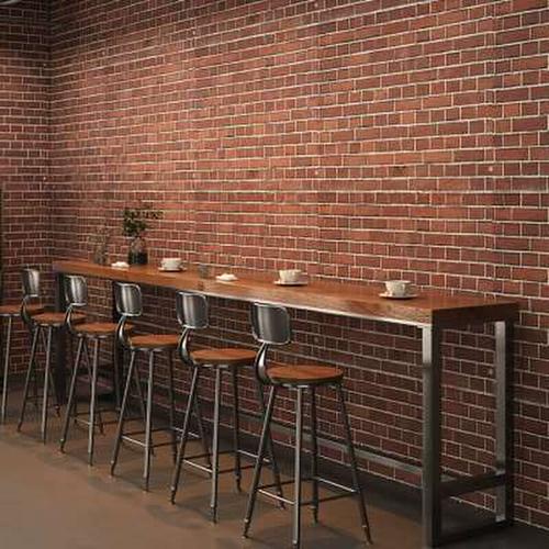 日本工艺五虎实木吧台桌家用阳台靠墙窄桌子长条桌奶茶店酒吧高脚