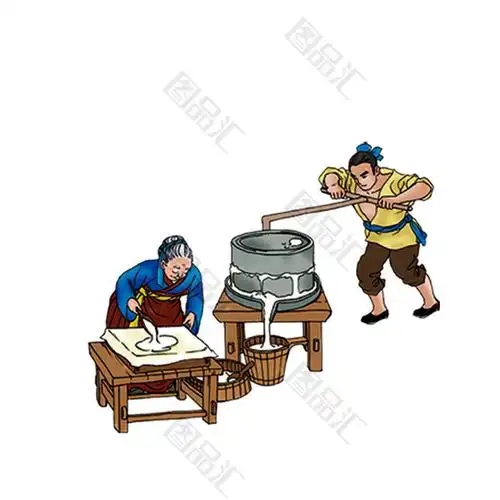 磨豆浆插画_图品汇
