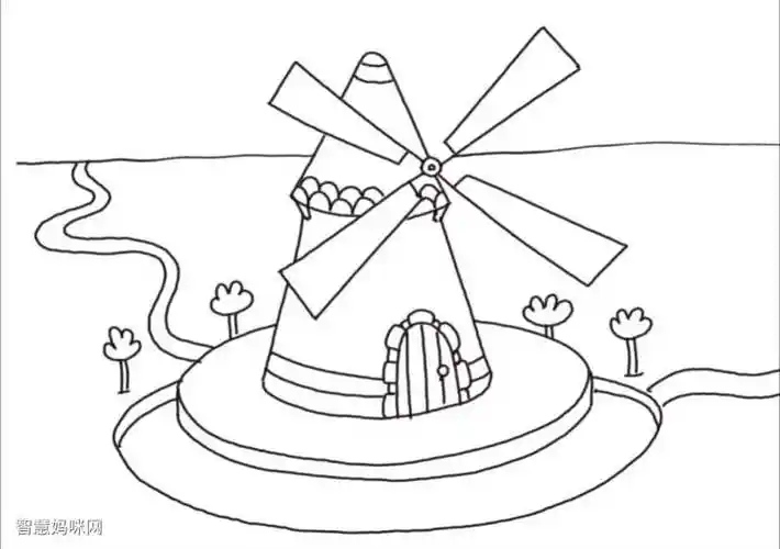 漂亮的风车怎么画