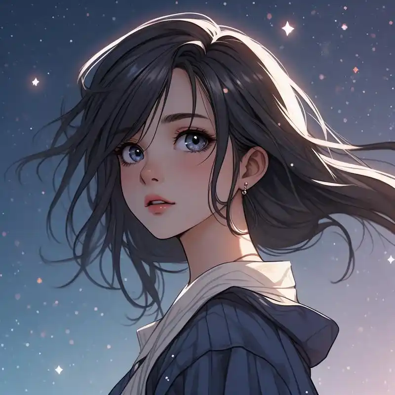 78白发美少女,漫画风头像78