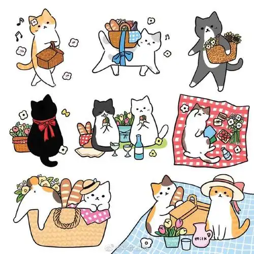 猫咪 可爱 手绘 动漫猫咪 - 堆糖,美图壁纸兴趣社区